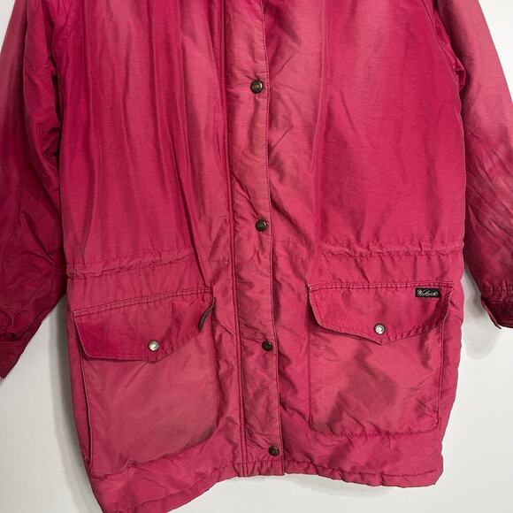 Woolrich Women's Maroon Red Chore Barn Winter Coat Full Zip Jacket Size Small - Picture 3 of 7